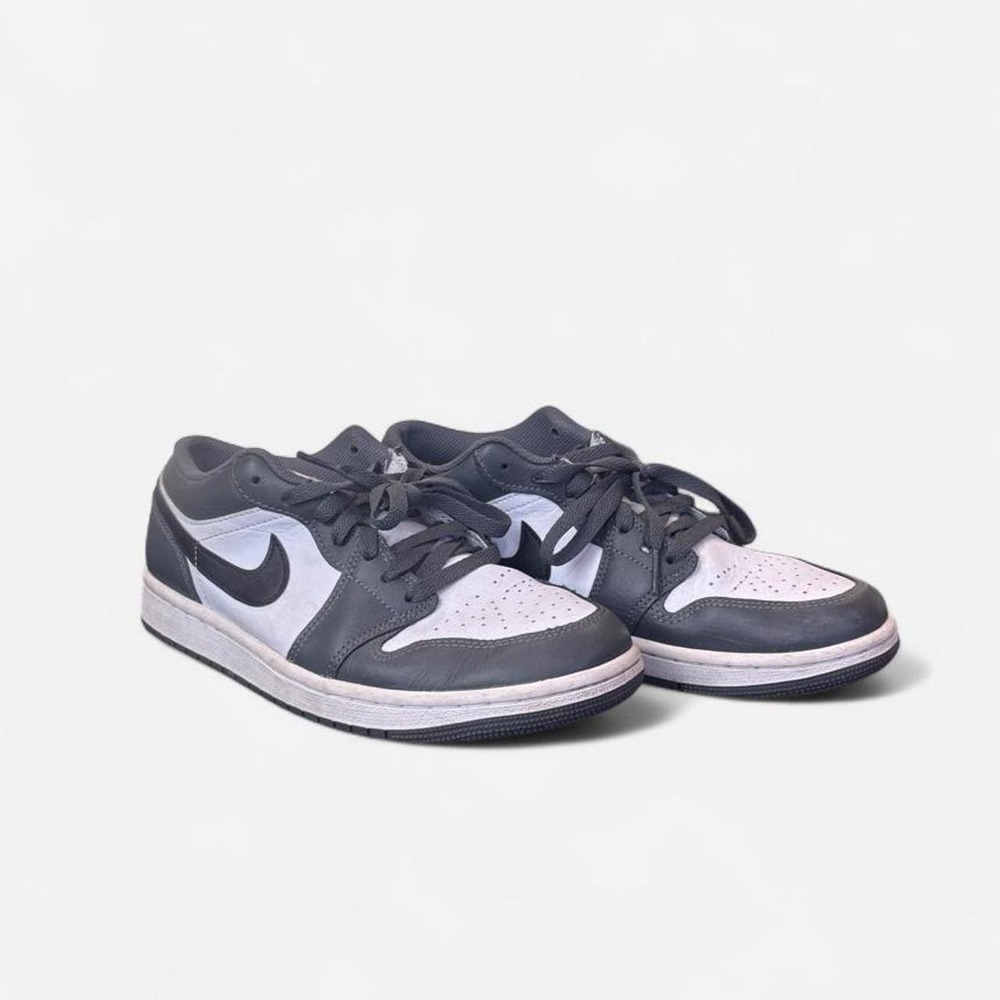 Air Jordan 1 Low Dark Gray White Sneakers Mens 8